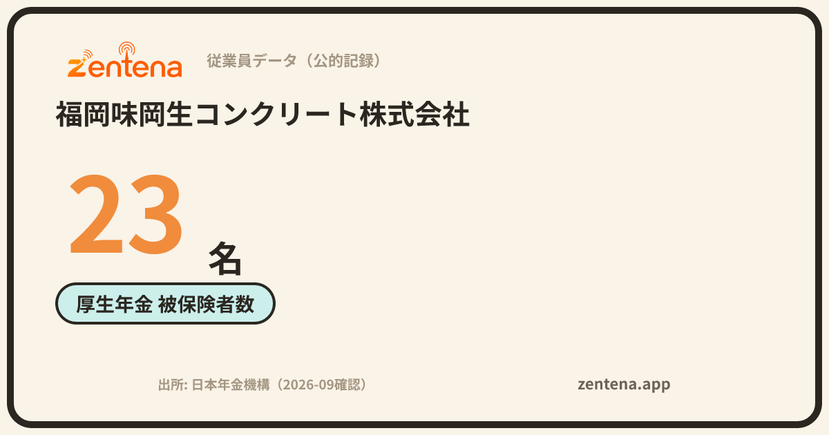 福岡味岡生コンクリート株式会社の従業員データカード