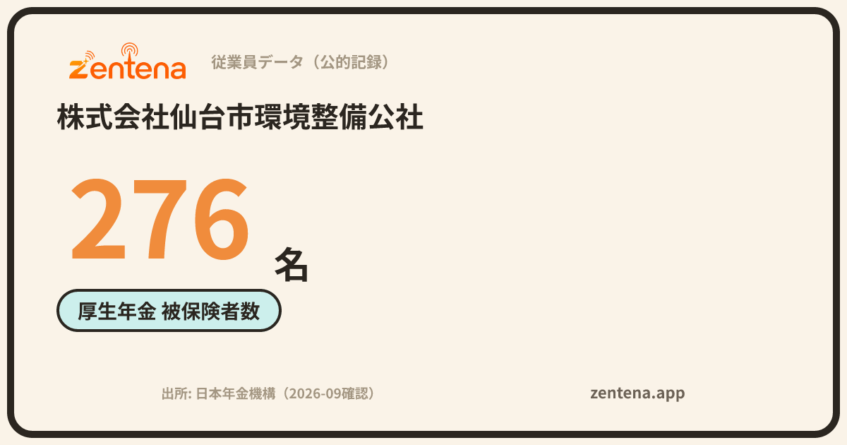 株式会社仙台市環境整備公社の従業員データカード