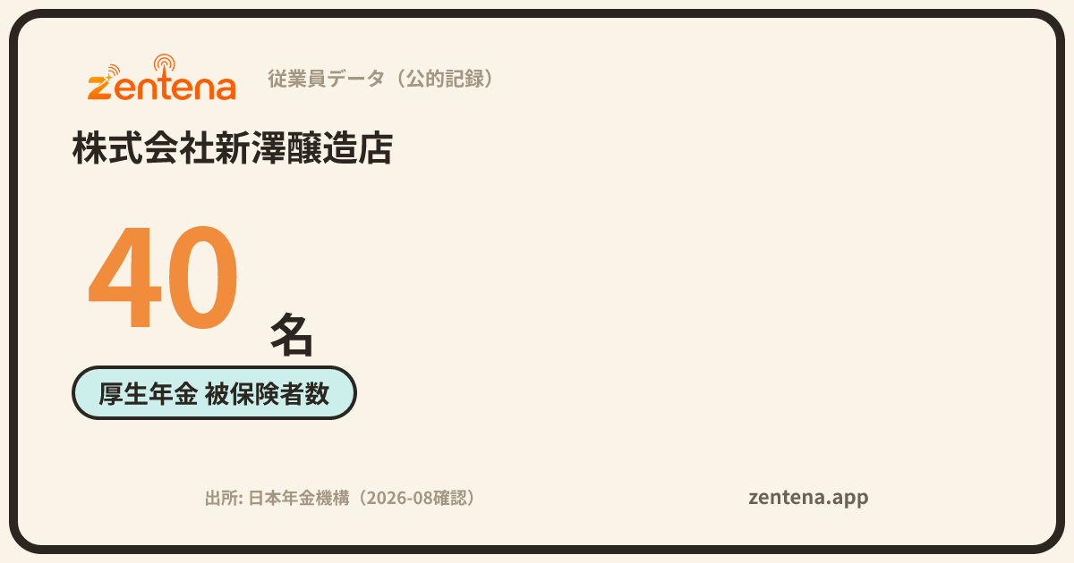株式会社新澤醸造店の従業員データカード