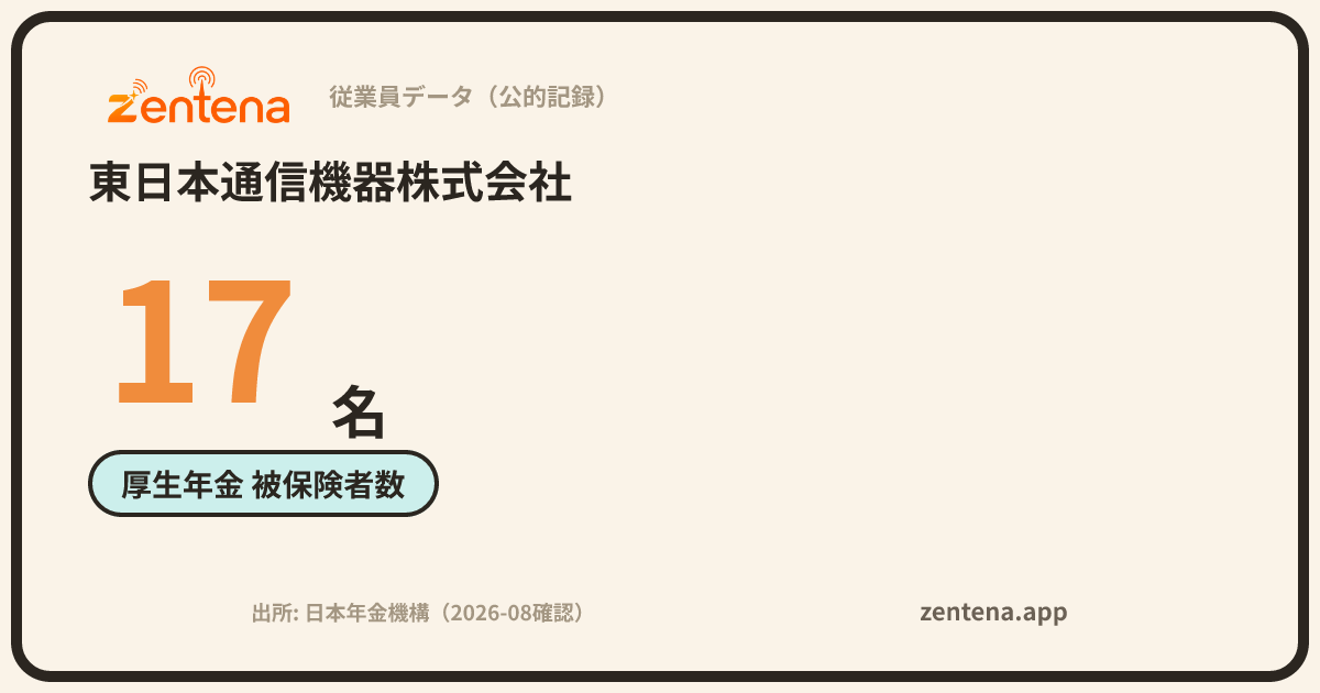 東日本通信機器株式会社の従業員データカード