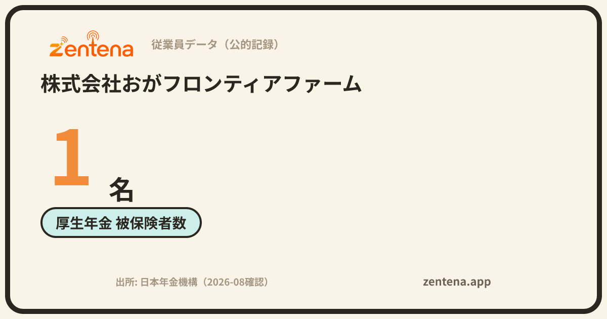 株式会社おがフロンティアファームの従業員データカード