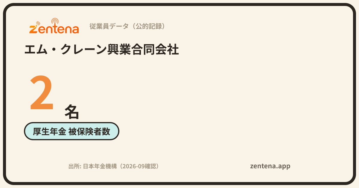 エム・クレーン興業合同会社の従業員データカード
