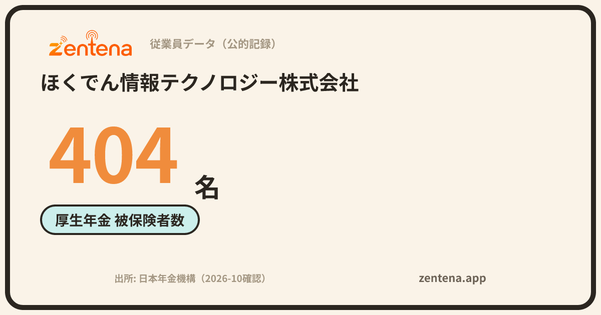 ほくでん情報テクノロジー株式会社の従業員データカード