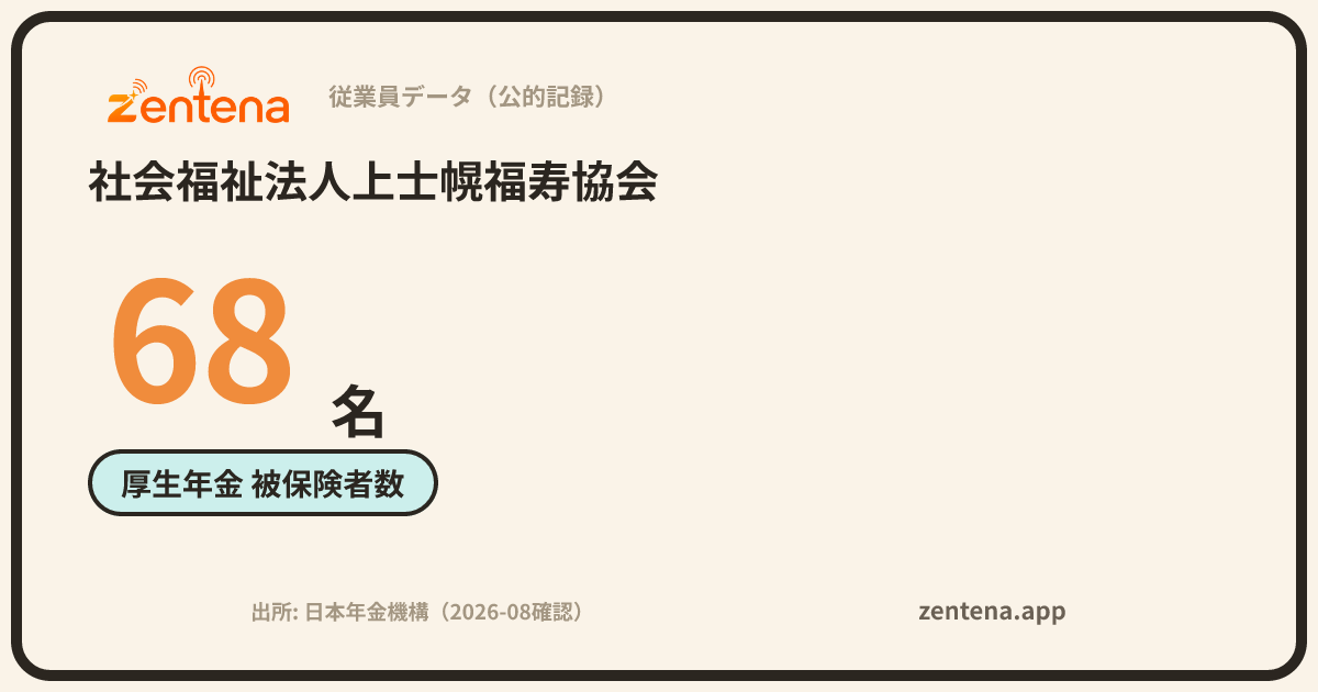 社会福祉法人上士幌福寿協会の従業員データカード