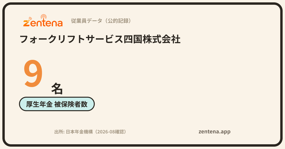 フォークリフトサービス四国株式会社の従業員データカード