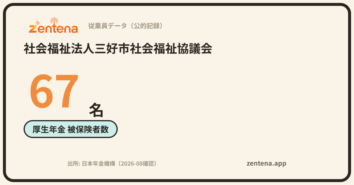社会福祉法人三好市社会福祉協議会の従業員データカード