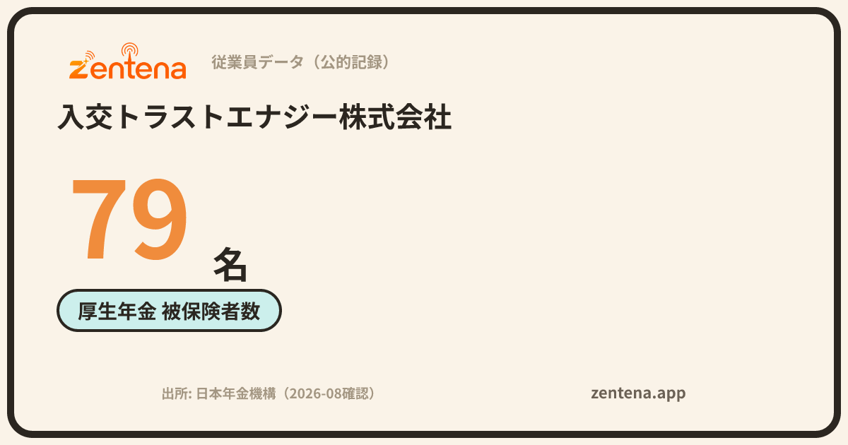 入交トラストエナジー株式会社の従業員データカード