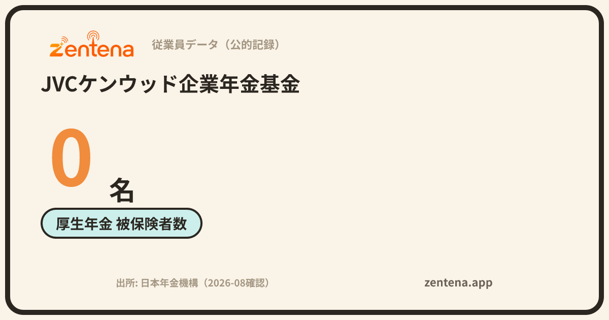 JVCケンウッド企業年金基金の従業員データカード