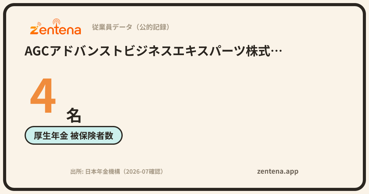 AGCアドバンストビジネスエキスパーツ株式会社の従業員データカード