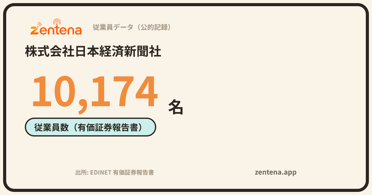 株式会社日本経済新聞社の従業員データカード