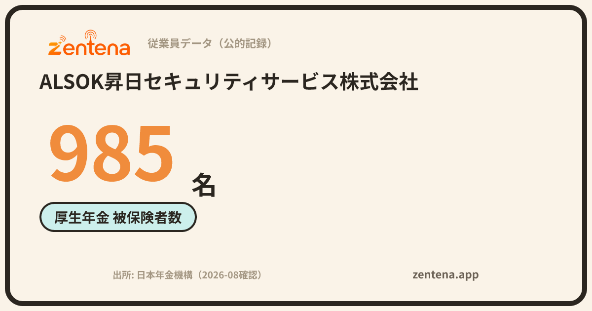 ALSOK昇日セキュリティサービス株式会社の従業員データカード