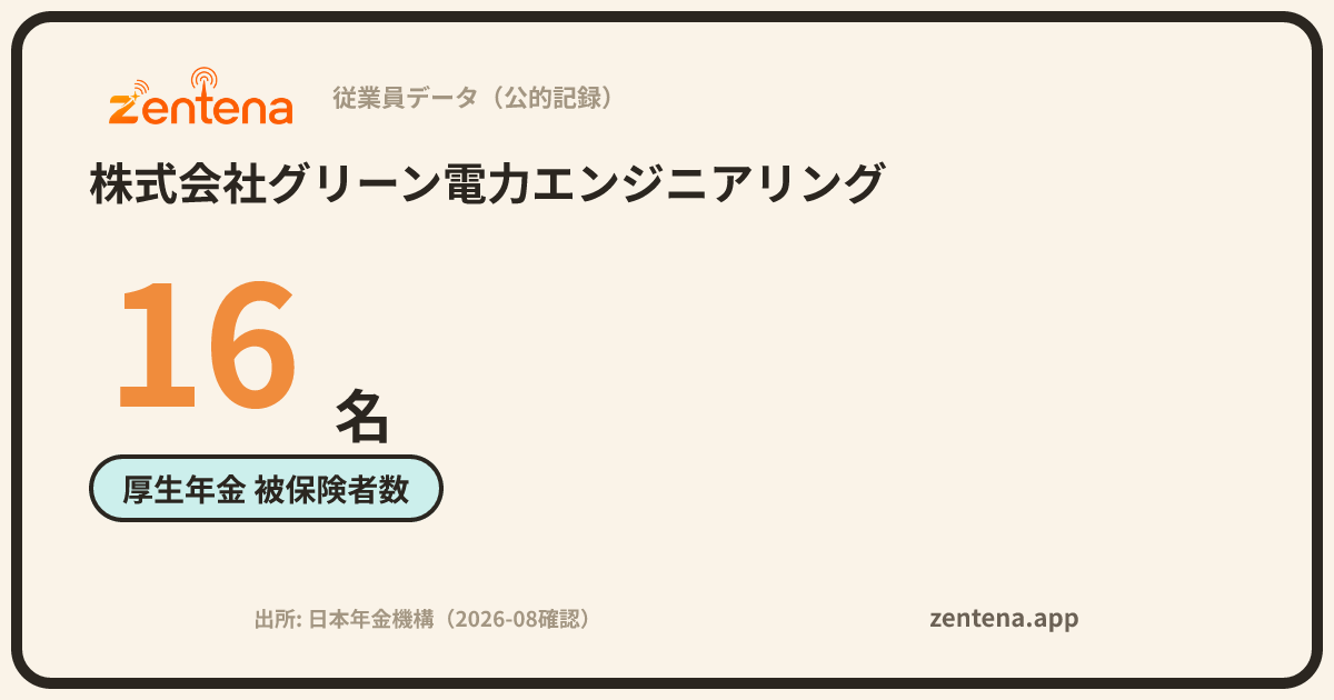 株式会社グリーン電力エンジニアリングの従業員データカード