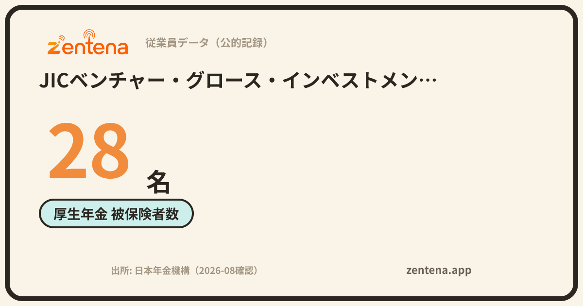JICベンチャー・グロース・インベストメンツ株式会社の従業員データカード