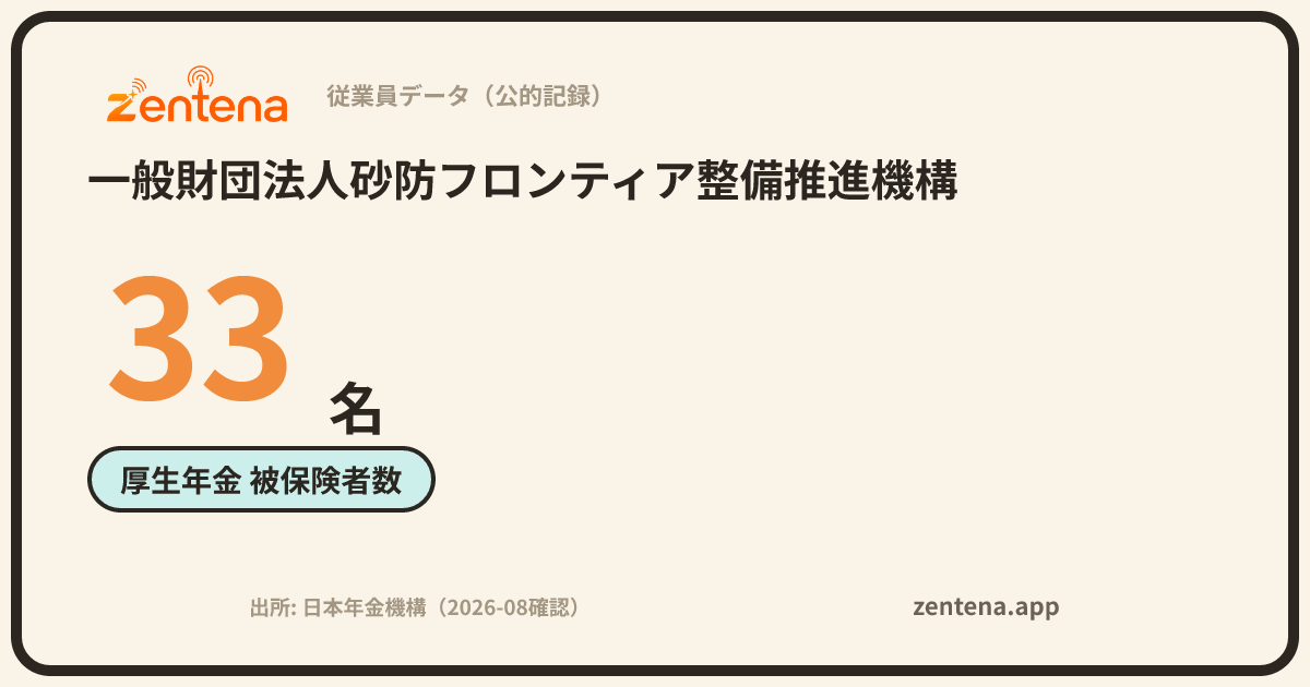 一般財団法人砂防フロンティア整備推進機構の従業員データカード