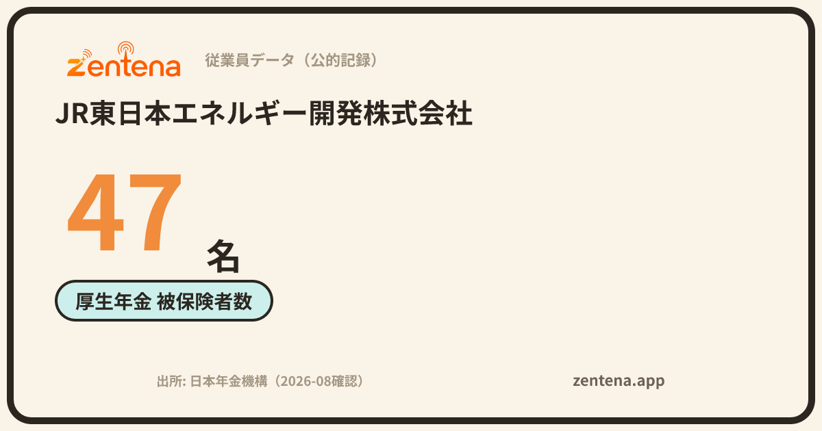 JR東日本エネルギー開発株式会社の従業員データカード
