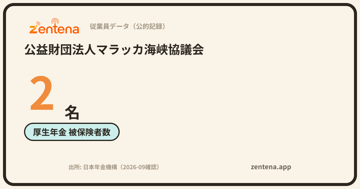 公益財団法人マラッカ海峡協議会の従業員データカード