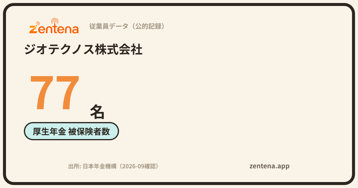 ジオテクノス株式会社の従業員データカード