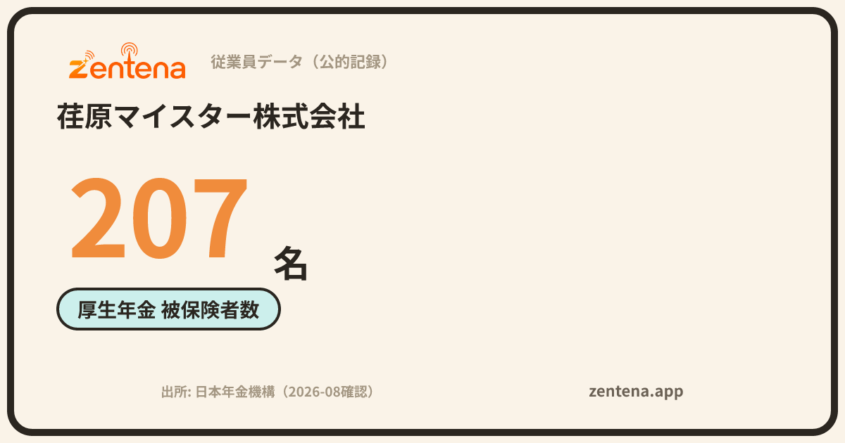 荏原マイスター株式会社の従業員データカード