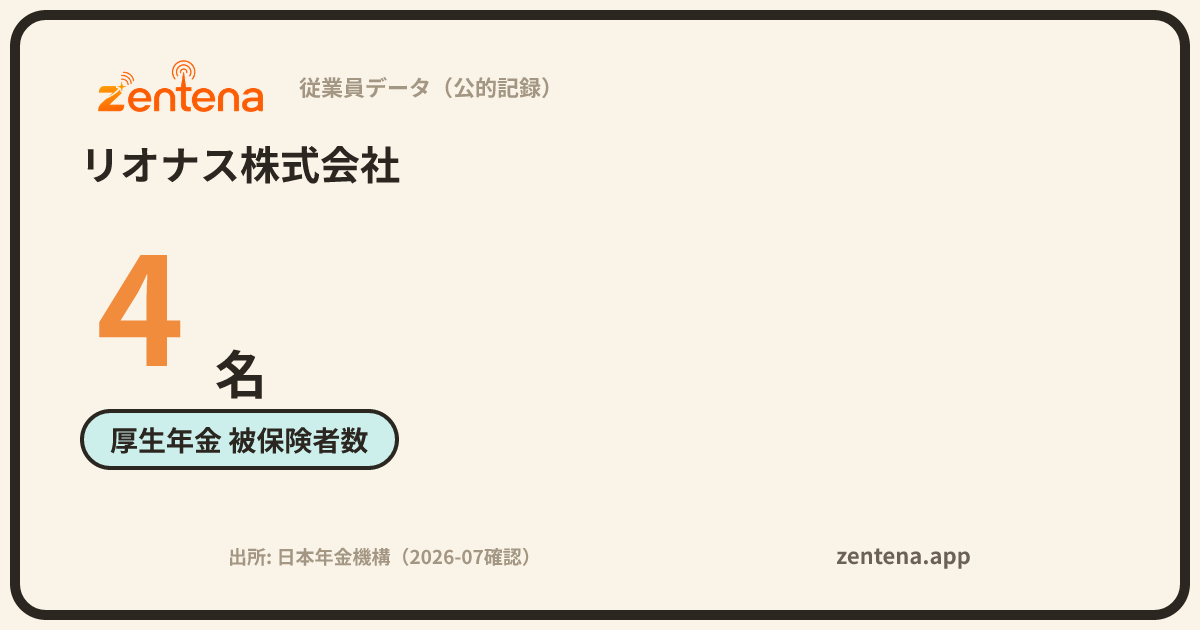 リオナス株式会社の従業員データカード