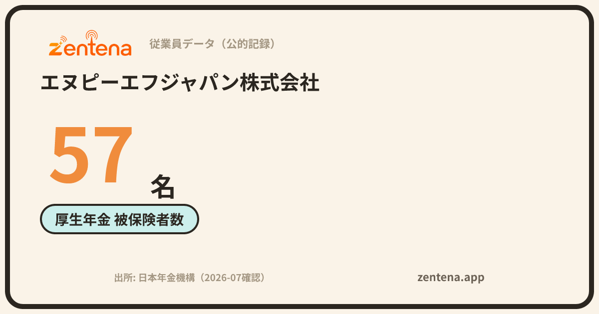 エヌピーエフジャパン株式会社の従業員データカード