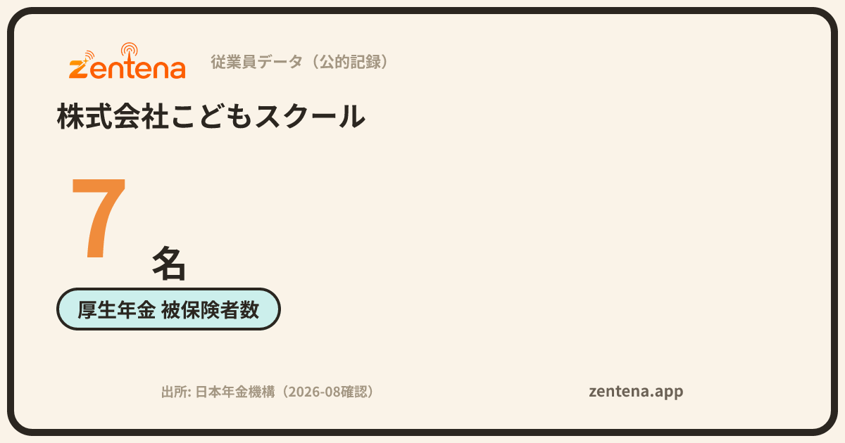 株式会社こどもスクールの従業員データカード