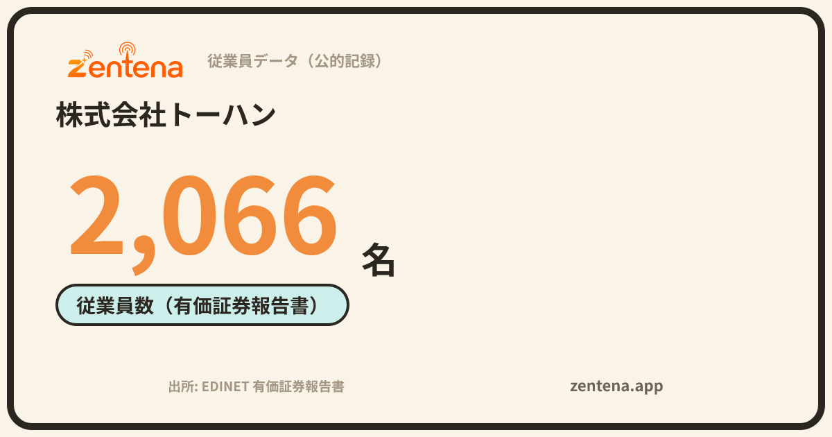 株式会社トーハンの従業員データカード