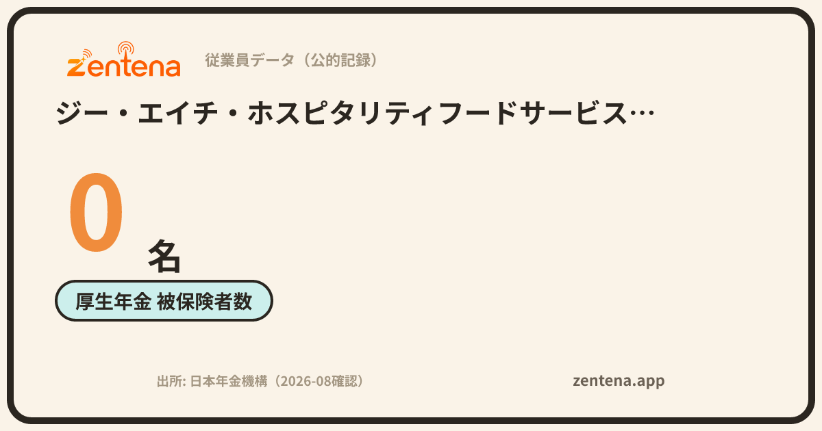 ジー・エイチ・ホスピタリティフードサービス中部株式会社の従業員データカード