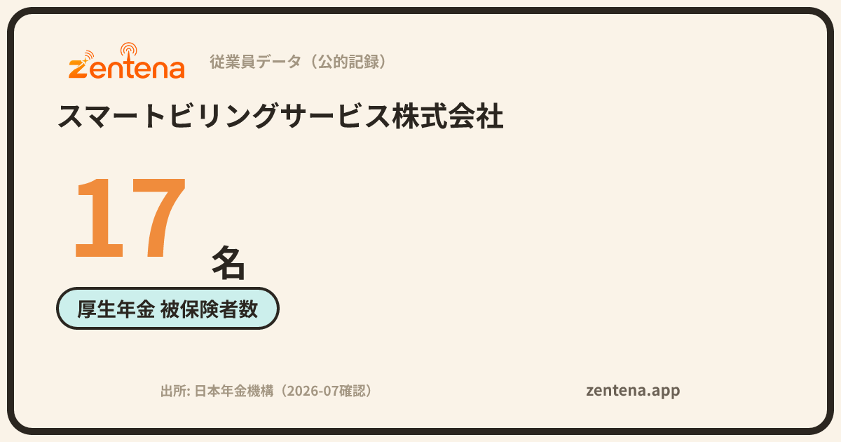 スマートビリングサービス株式会社の従業員データカード