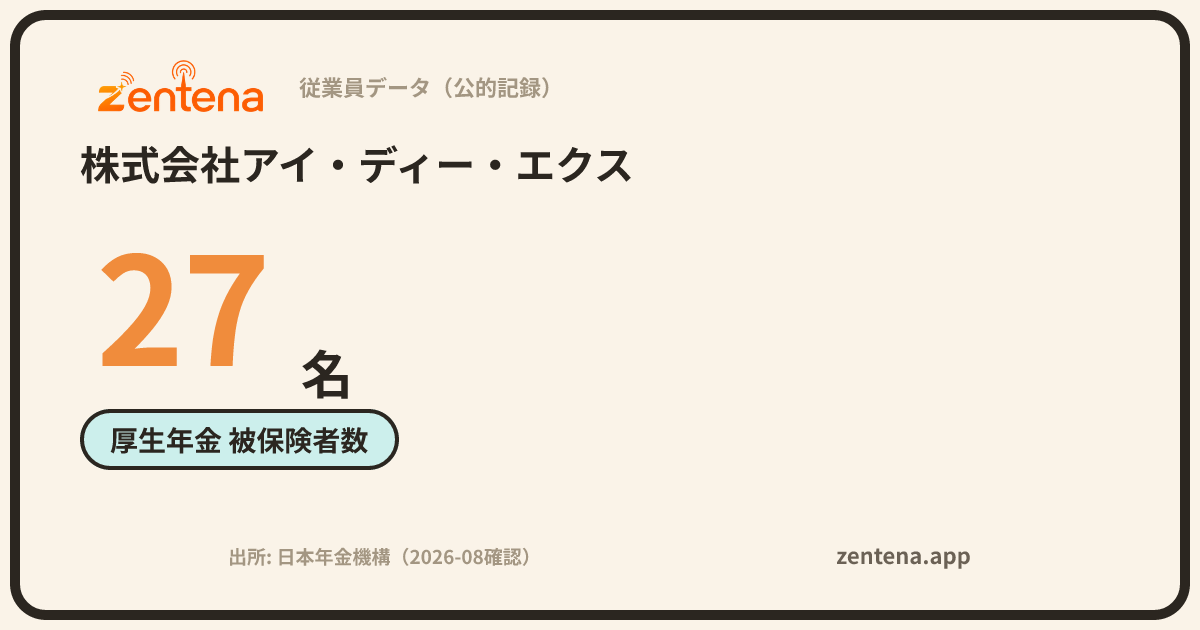 株式会社アイ・ディー・エクスの従業員データカード