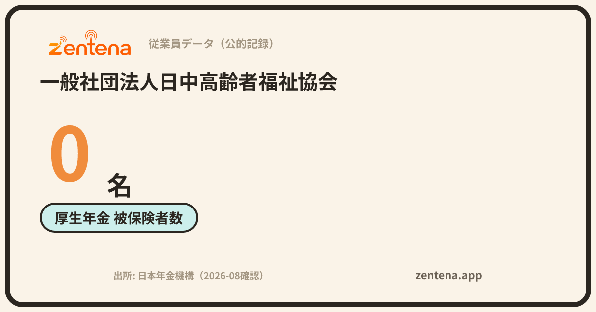 一般社団法人日中高齢者福祉協会の従業員データカード