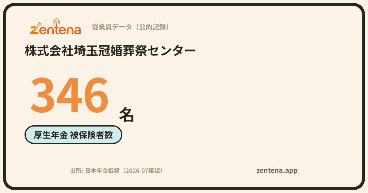 株式会社埼玉冠婚葬祭センターの従業員データカード