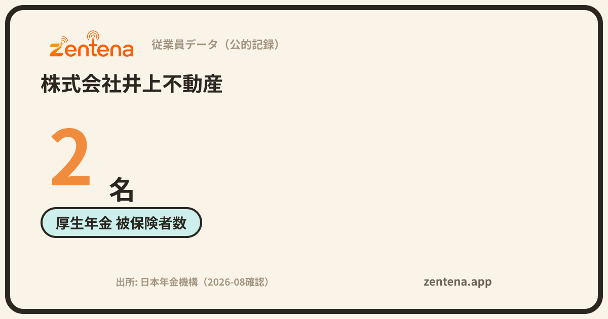 株式会社井上不動産の従業員データカード