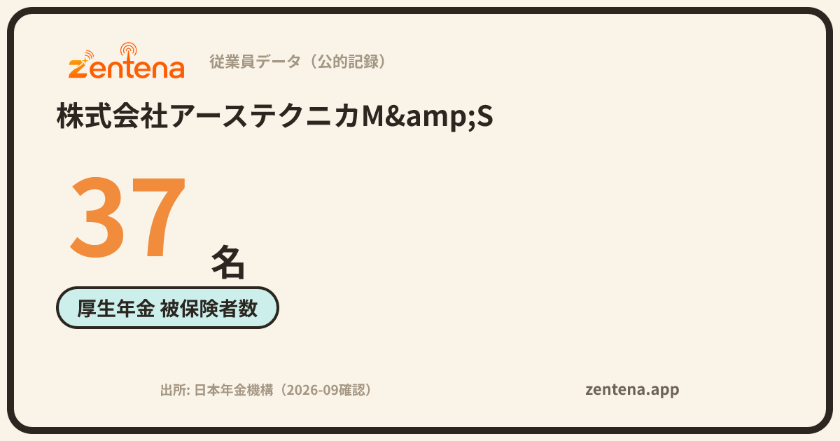 株式会社アーステクニカM&Sの従業員データカード