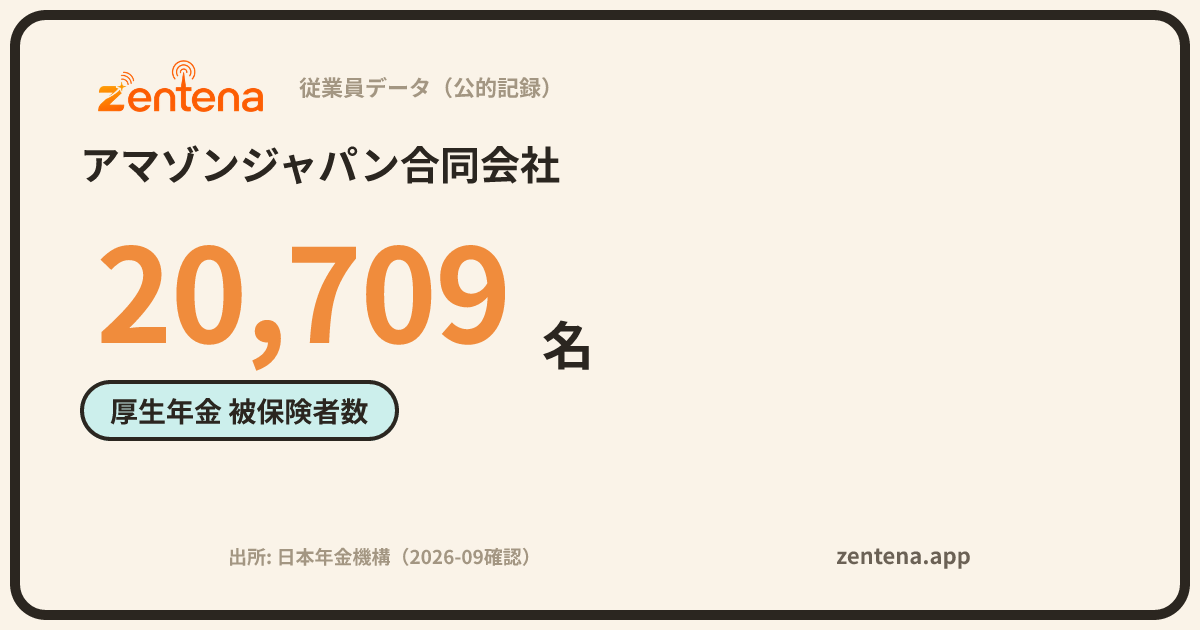 アマゾンジャパン合同会社の従業員データカード