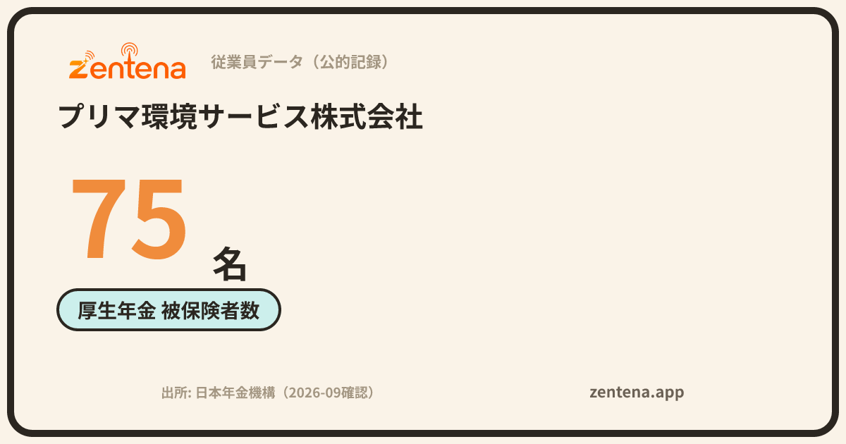 プリマ環境サービス株式会社の従業員データカード