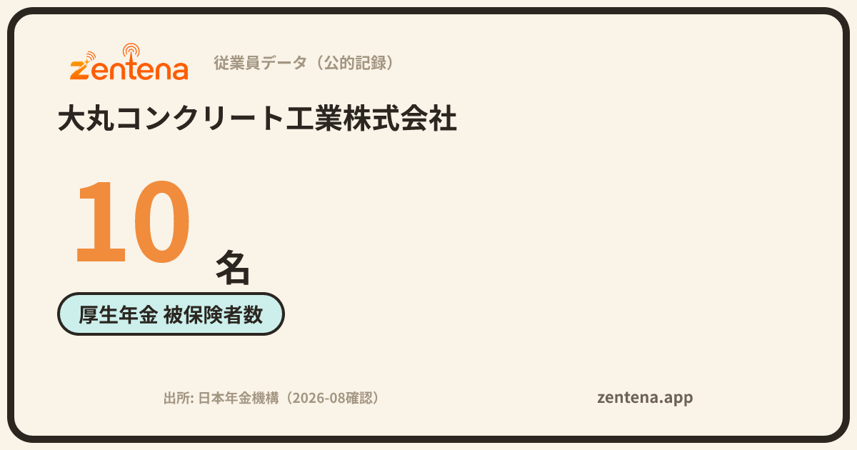 大丸コンクリート工業株式会社の従業員データカード