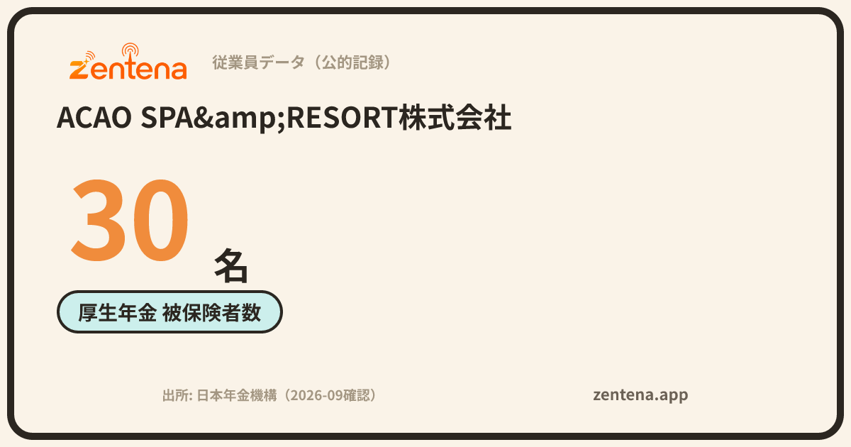 ACAO SPA&RESORT株式会社の従業員データカード