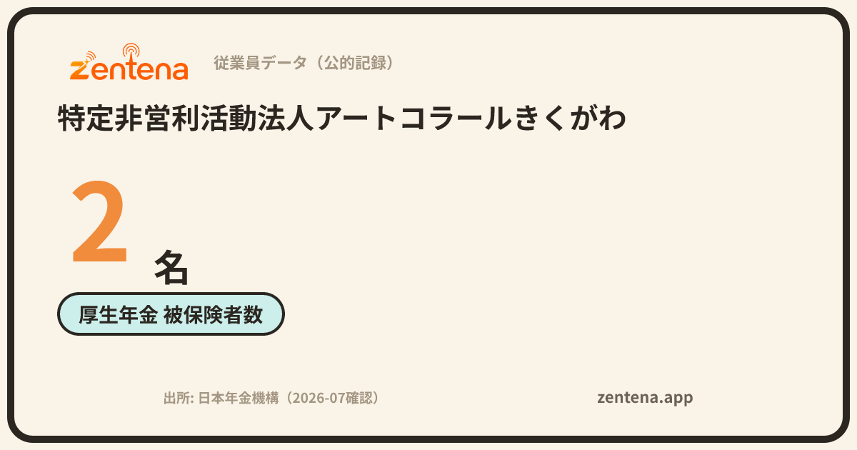 特定非営利活動法人アートコラールきくがわの従業員データカード