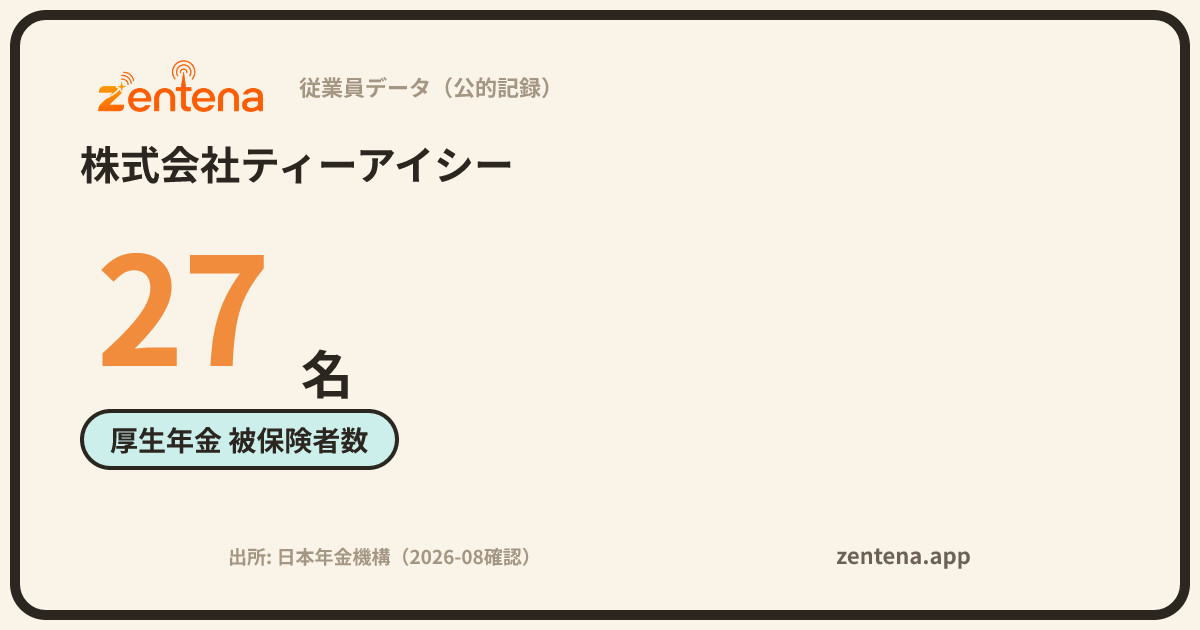 株式会社ティーアイシーの従業員データカード