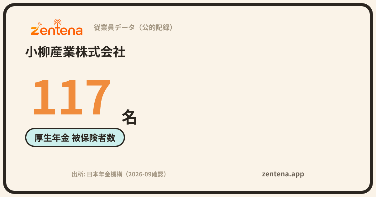 小柳産業株式会社の従業員データカード