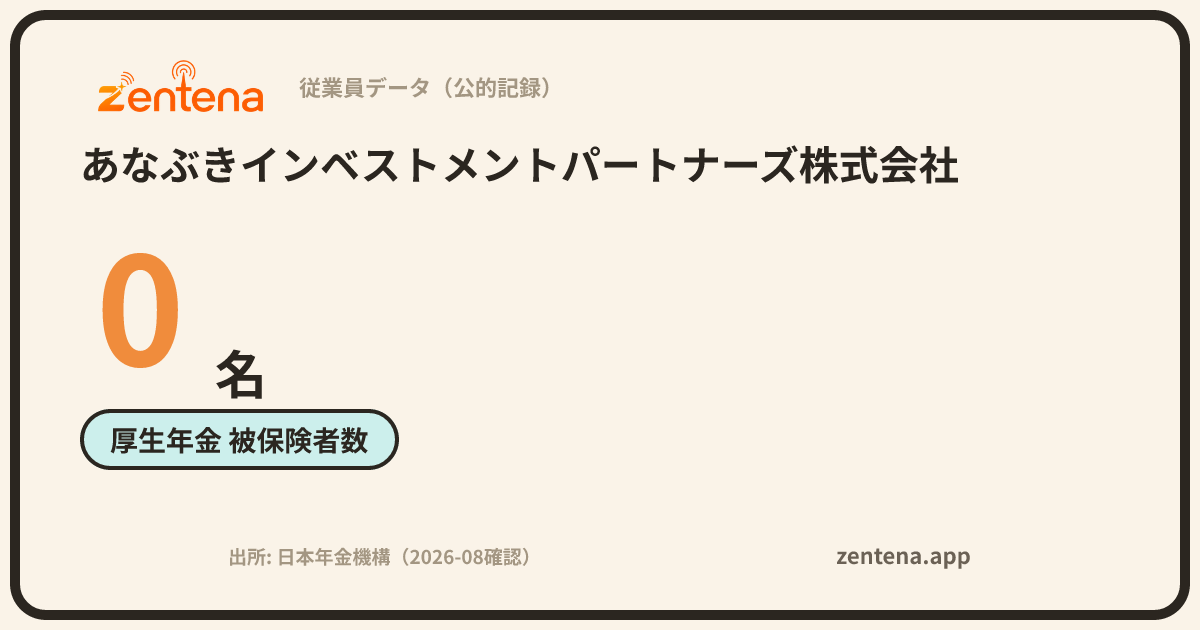 あなぶきインベストメントパートナーズ株式会社の従業員データカード