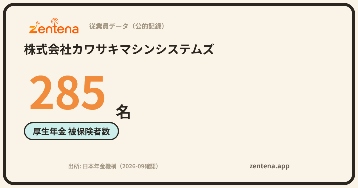 株式会社カワサキマシンシステムズの従業員データカード