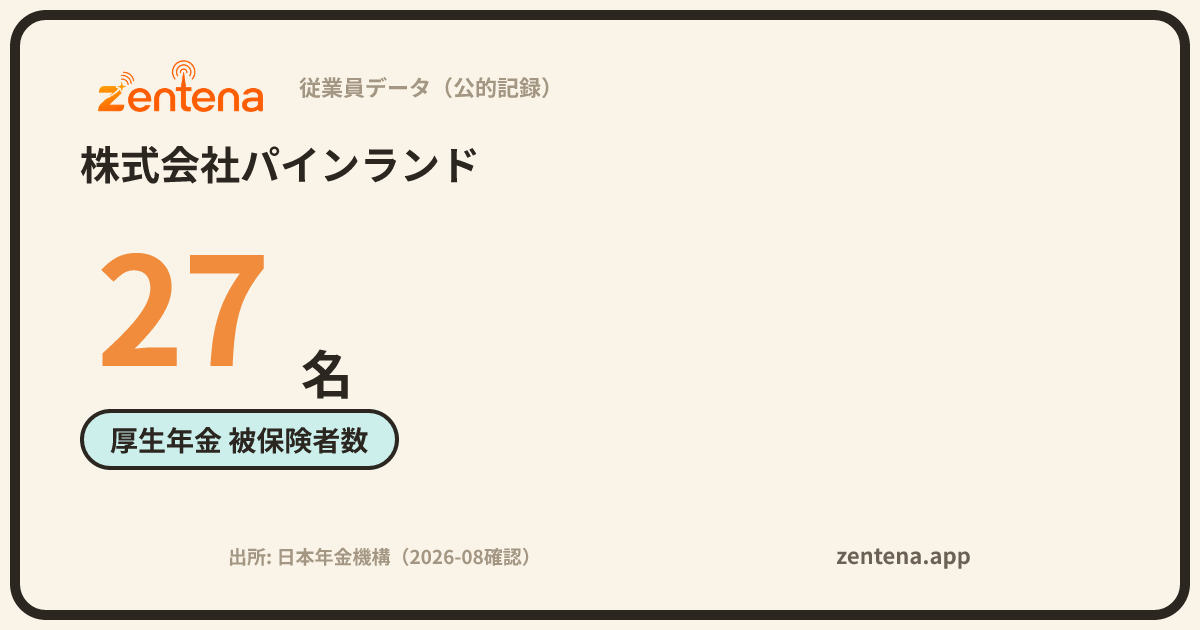 株式会社パインランドの従業員データカード