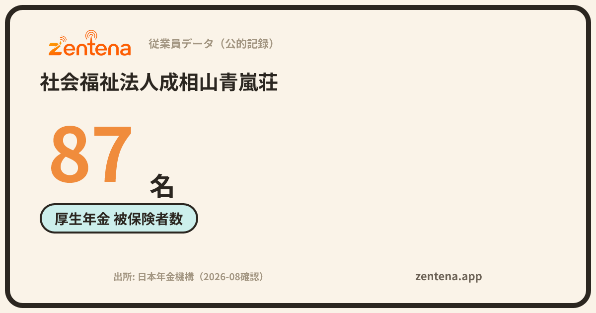 社会福祉法人成相山青嵐荘の従業員データカード