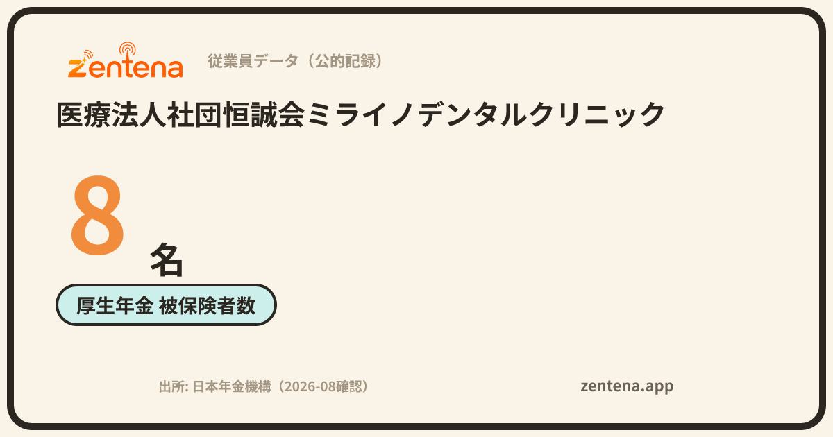 医療法人社団恒誠会ミライノデンタルクリニックの従業員データカード