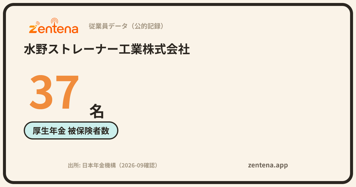 水野ストレーナー工業株式会社の従業員データカード