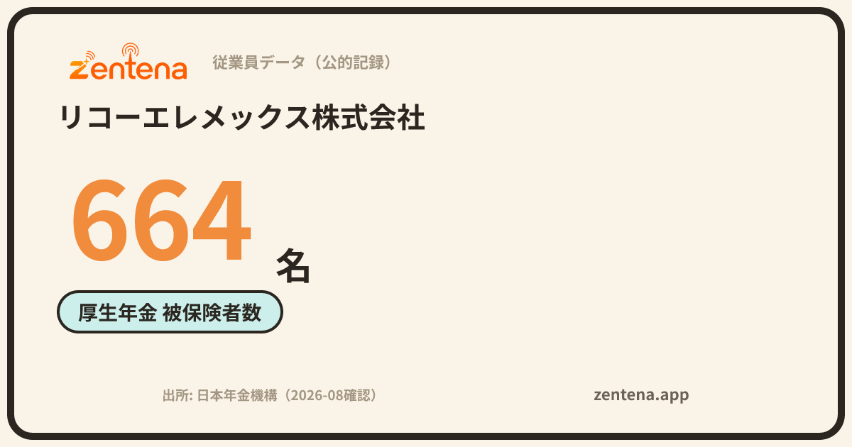 リコーエレメックス株式会社の従業員データカード