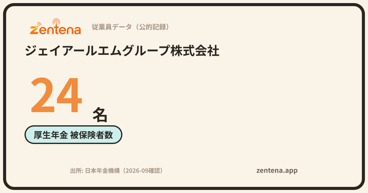 ジェイアールエムグループ株式会社の従業員データカード