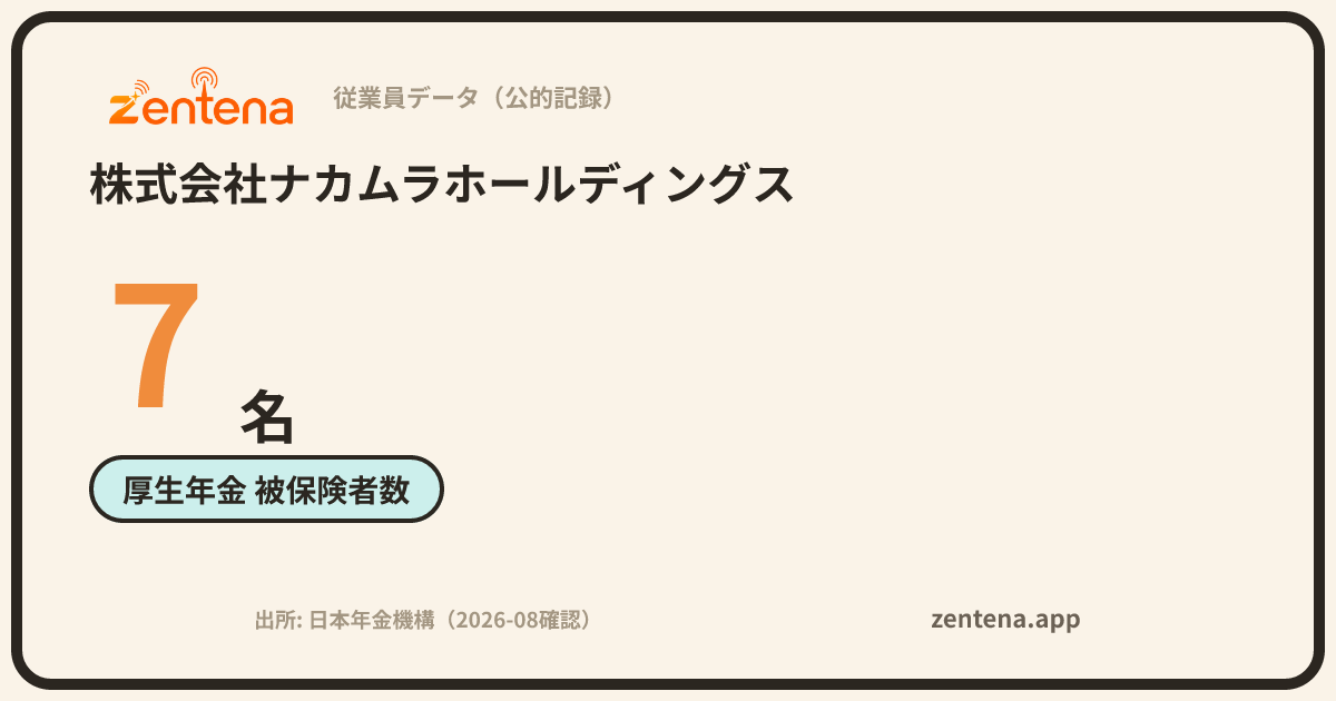 株式会社ナカムラホールディングスの従業員データカード