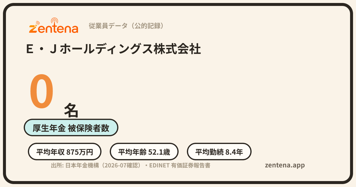 Ｅ・Ｊホールディングス株式会社の従業員データカード